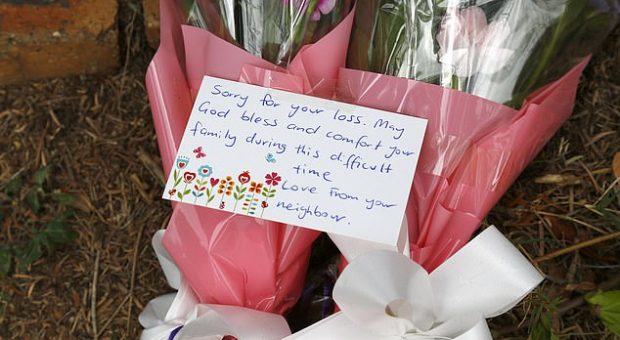 Neighbours leave flowers for tragic toddler, as